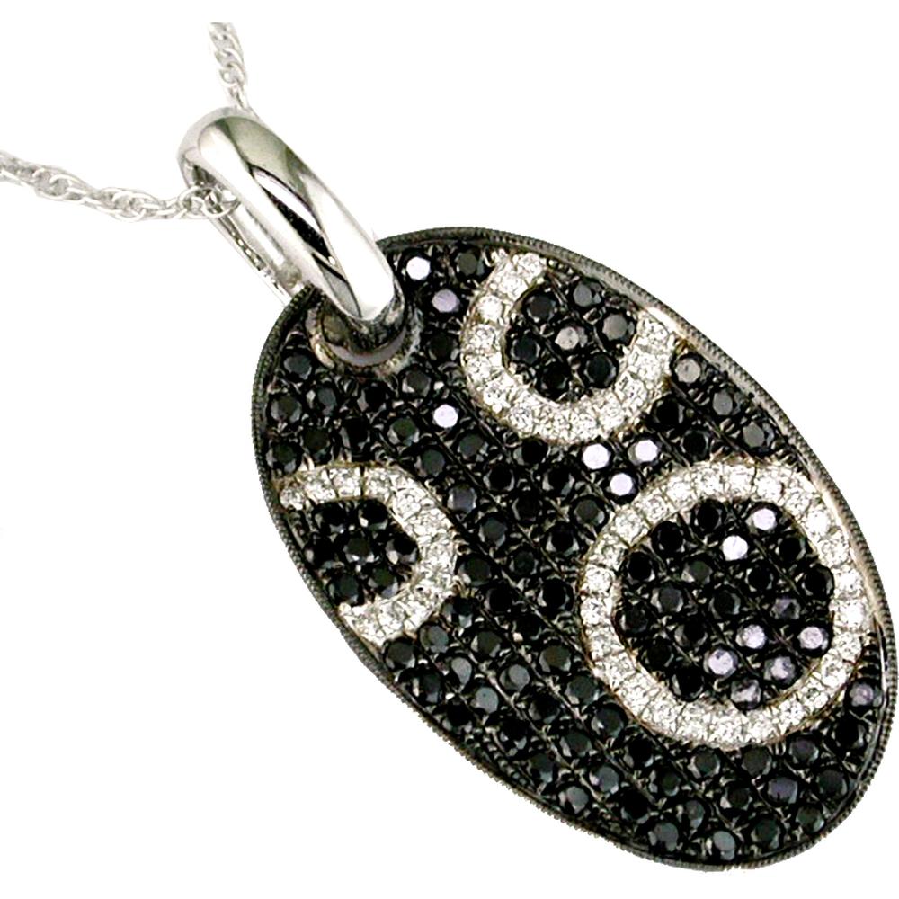 Royal 14K White Gold Enchanted Black Diamond & Diamond Pendant
