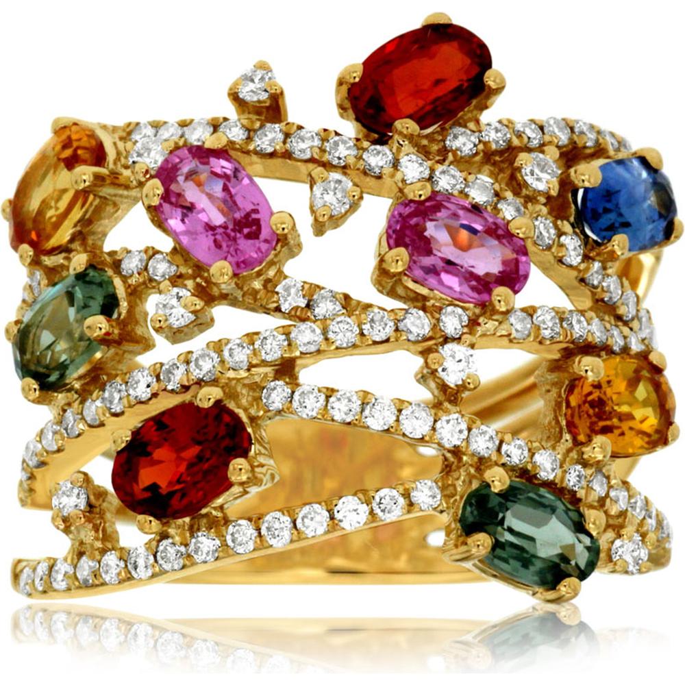 Royal 14K White Gold Fancy Sapphire & Diamond Ring - 3.00 Carat Oval Sapphire, 0.64 Carat Total Diamond Weight