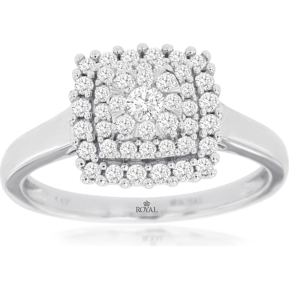 Royal 14K White Gold Half-Carat Diamond Elegance Ring