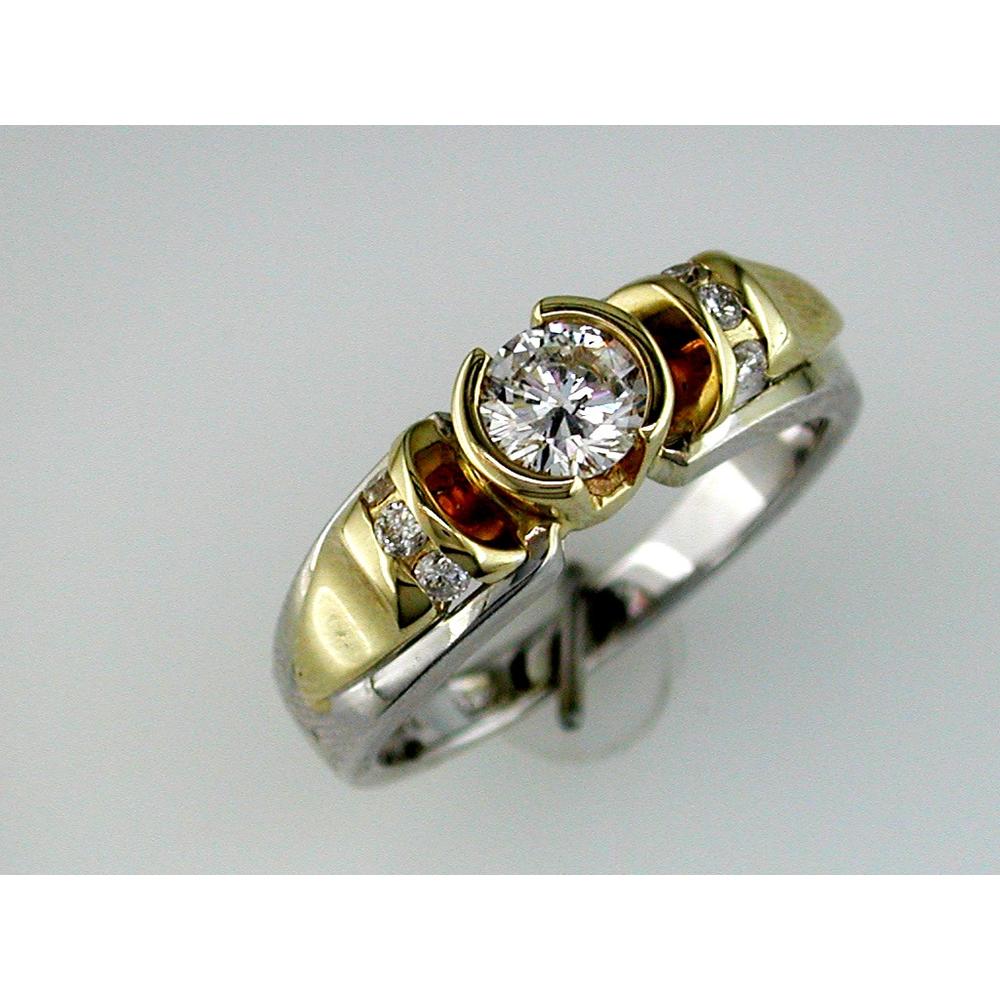 Royal 14K White Gold Halo Diamond Engagement Ring - 0.55 Carat Total Diamond Weight