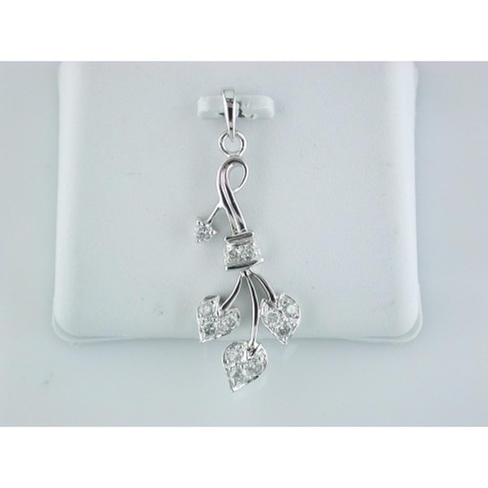 Royal 14K White Gold Heart Pendant with 0.50 Carat Diamond