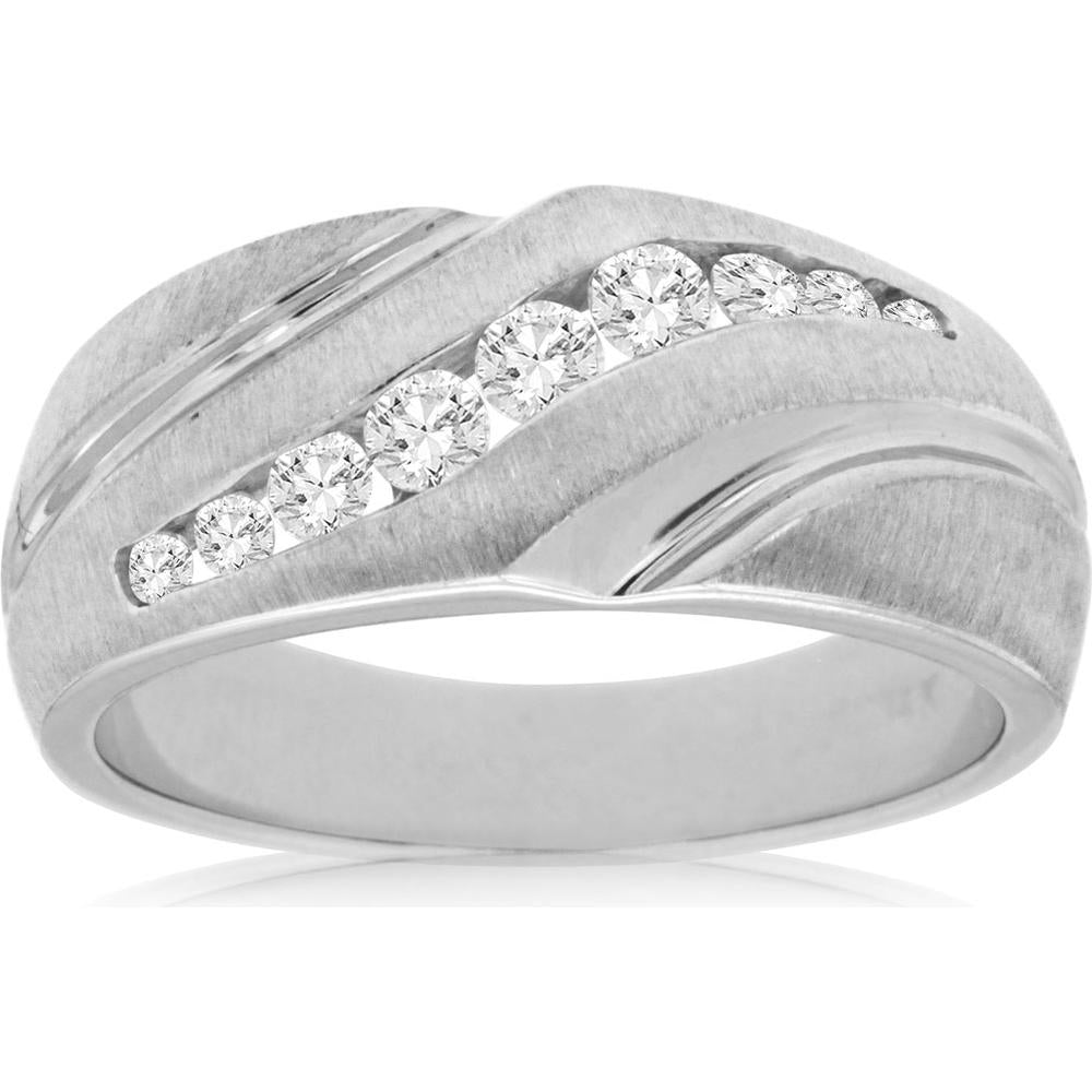Royal 14K White Gold His & Hers Diamond Ring - 0.21 Carat Total Diamond Weight