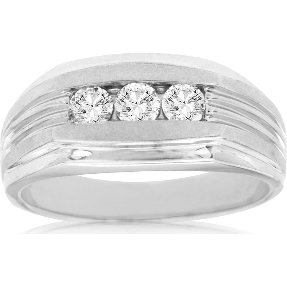Royal 14K White Gold His & Hers Diamond Wedding Ring - 0.50 Carat Total Diamond Weight