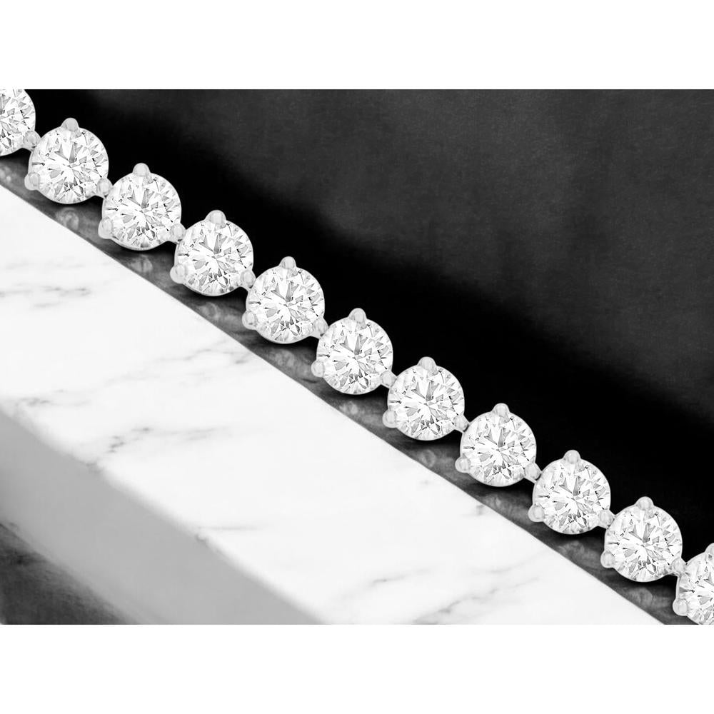Royal 14K White Gold Lab Grown Diamond Tennis Bracelet - 15.2 Carats Total Diamond Weight