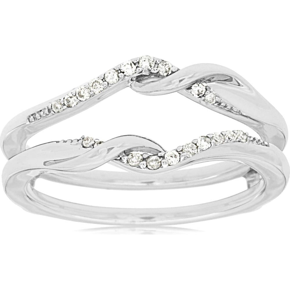 Royal 14K White Gold Ladies Diamond Insert Ring - 0.12 Carat