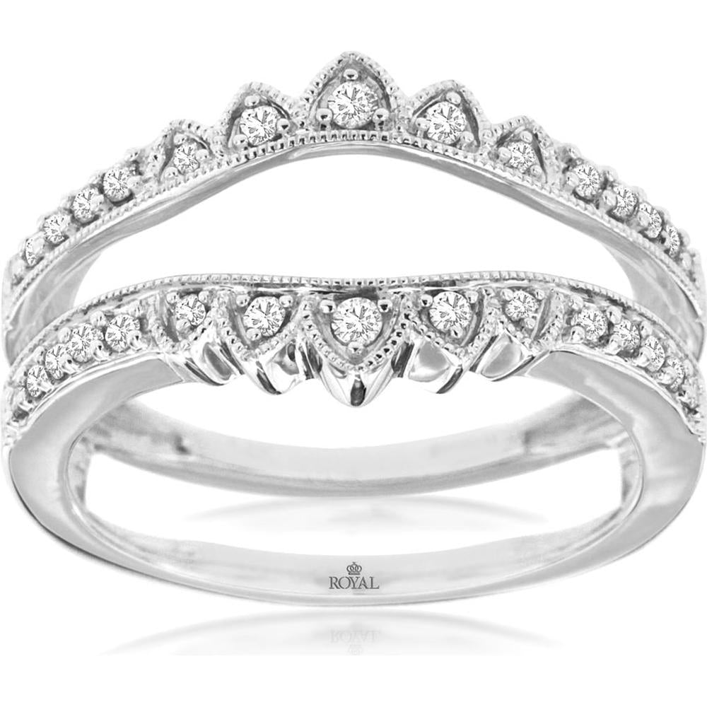 Royal 14K White Gold Ladies Diamond Insert Ring - 0.25 Carat Total Diamond Weight
