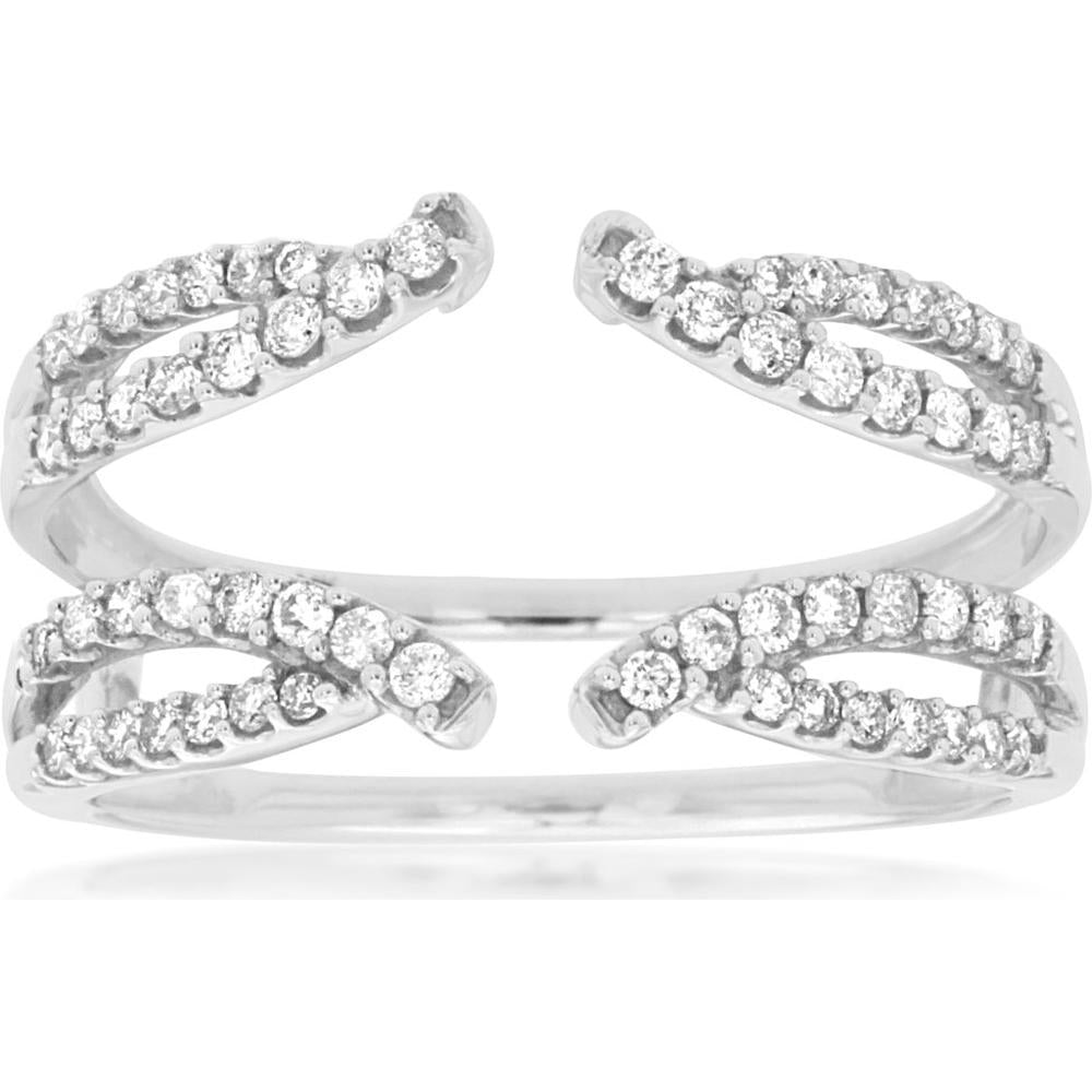 Royal 14K White Gold Ladies Diamond Insert Ring - 0.38 Carat Total Diamond Weight
