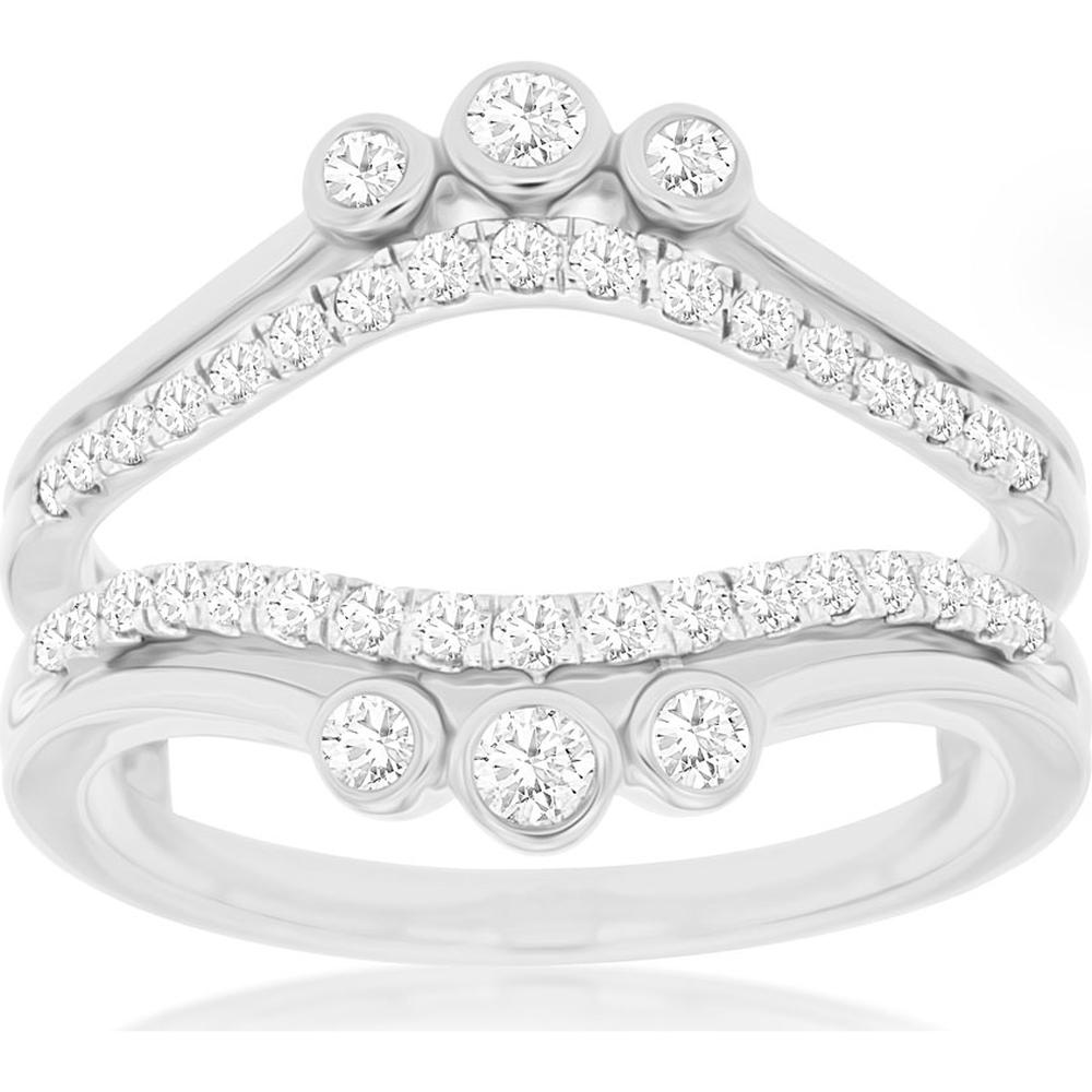 Royal 14K White Gold Ladies Diamond Insert Ring - 0.47 Carat Total Diamond Weight