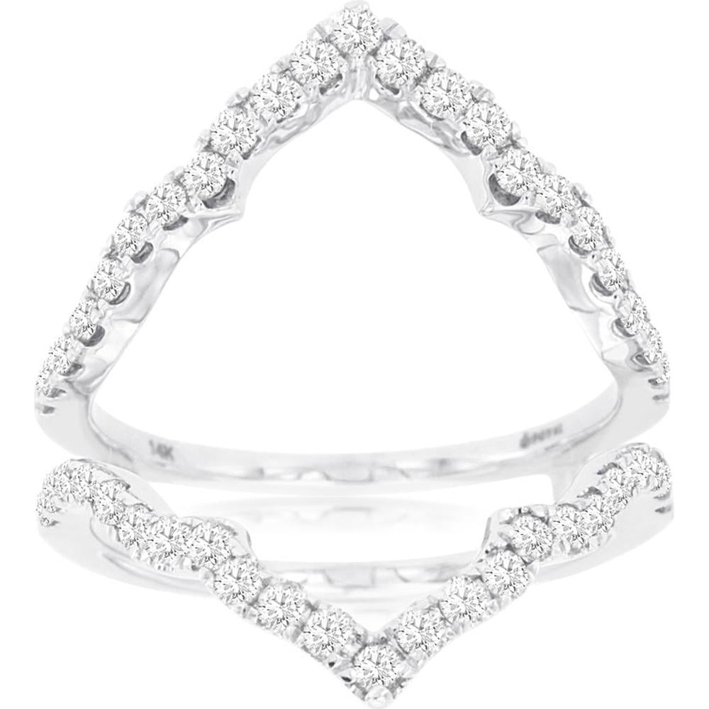 Royal 14K White Gold Ladies Diamond Insert Ring - 0.75 Carat Total Diamond Weight