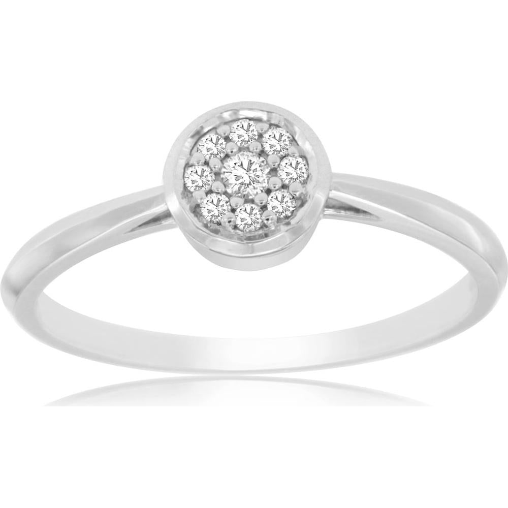 Royal 14K White Gold Ladies Diamond Ring - 0.09 Carat Total Diamond Weight