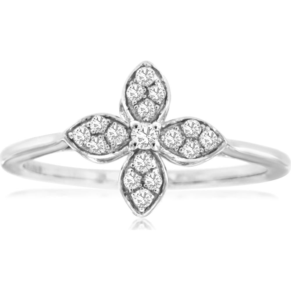 Royal 14K White Gold Ladies' Diamond Ring - 0.16 Carat Total Diamond Weight