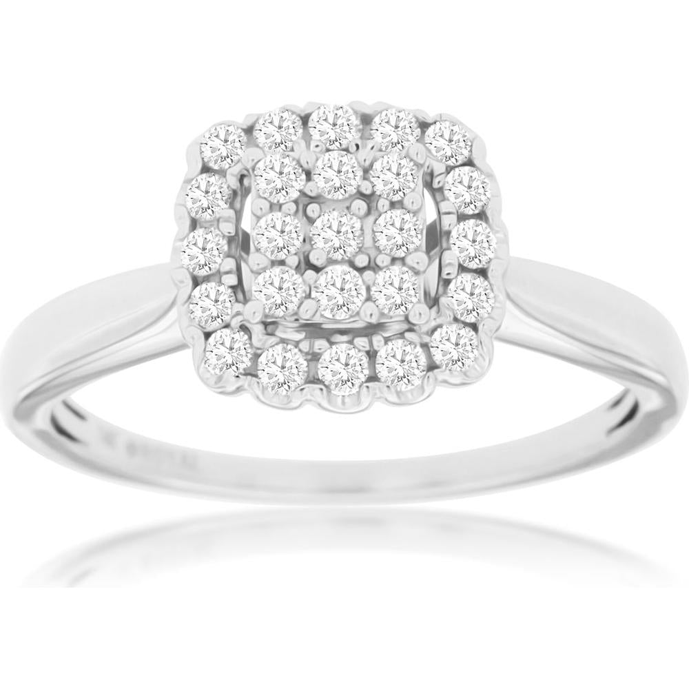Royal 14K White Gold Ladies Diamond Ring - 0.32 Carat Total Diamond Weight