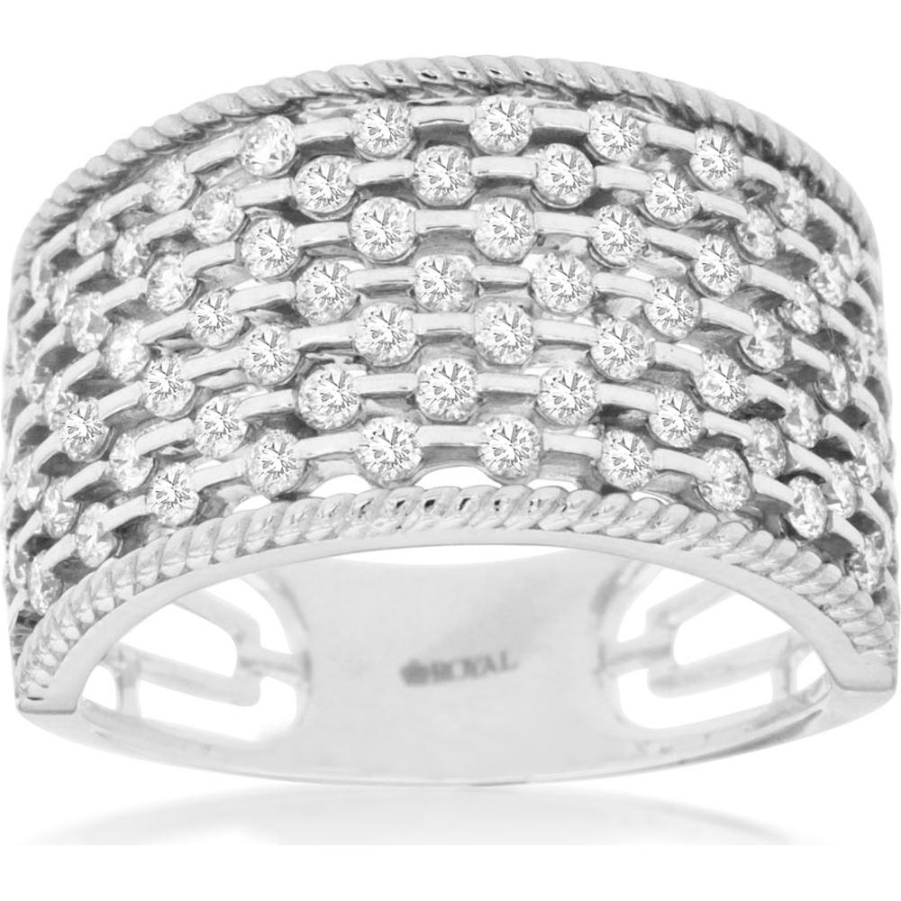 Royal 14K White Gold Ladies Diamond Ring - 1.00 Carat Total Diamond Weight
