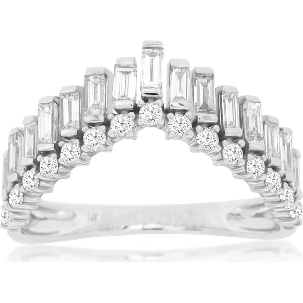 Royal 14K White Gold Ladies Diamond Ring - Sparkling Elegance
