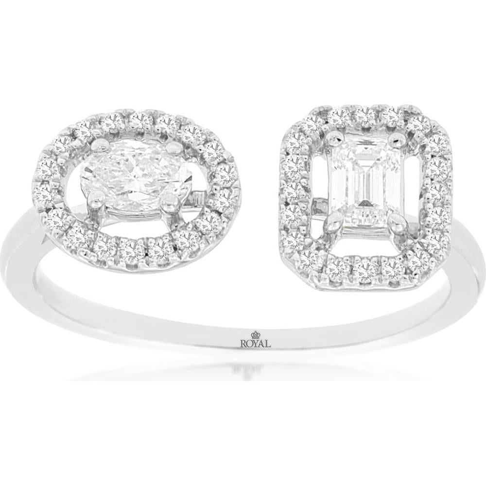 Royal 14K White Gold Ladies' Diamond Ring - Timeless Elegance and Sparkling Brilliance