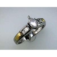 Royal 14K White Gold Marquise-Cut Diamond Engagement Ring - 0.37 Carat Center Diamond