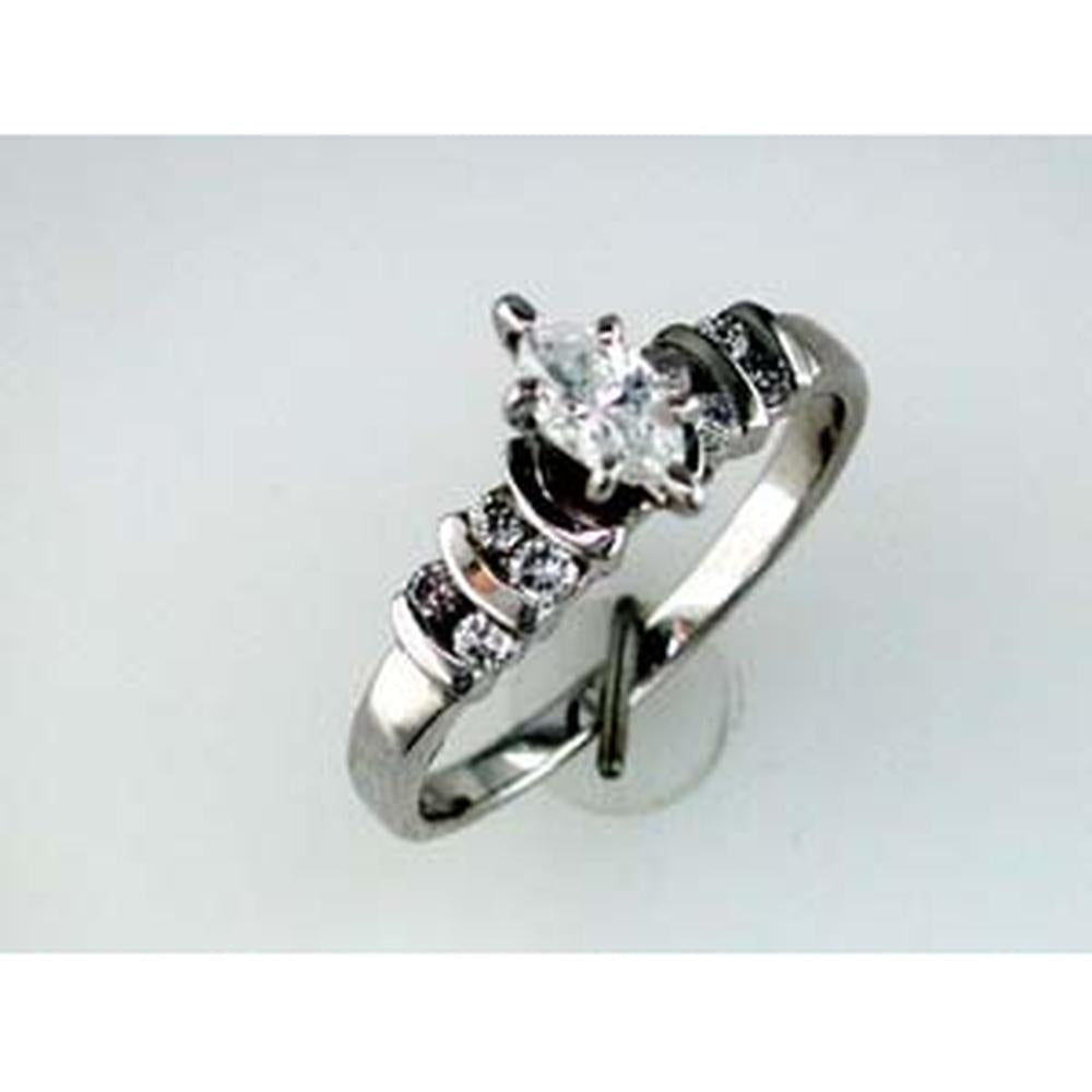 Royal 14K White Gold Marquise Diamond Engagement Ring - 0.50 Carat Total Diamond Weight