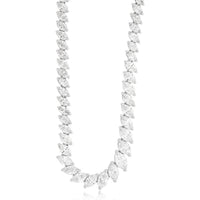 Royal 14K White Gold Marquise Diamond Tennis Necklace - 7.00 Carats Total Diamond Weight