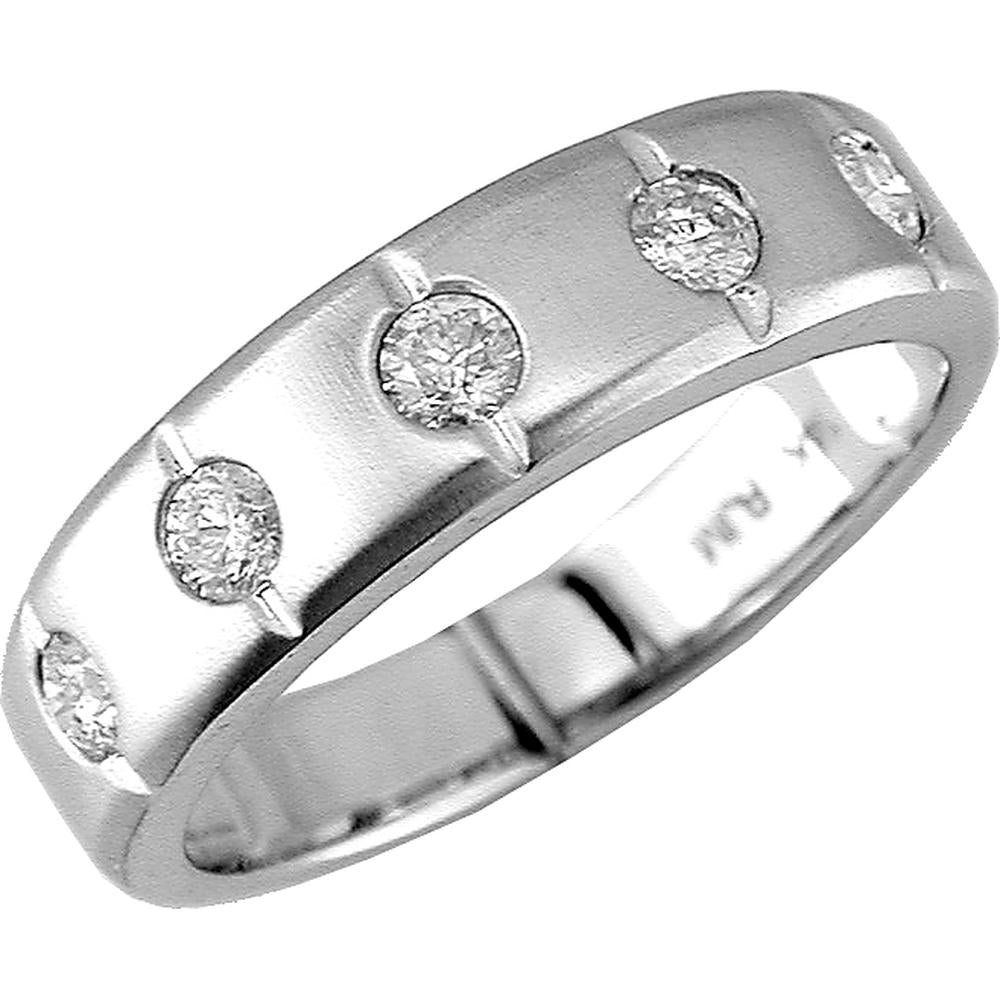 Royal 14K White Gold Men's Diamond Band - 0.50 Carat Total Diamond Weight