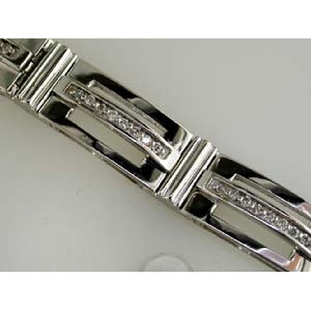 Royal 14K White Gold Men's Diamond Bracelet - 1.00 Carat Total Diamond Weight