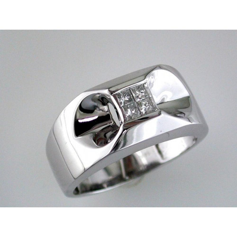 Royal 14K White Gold Men's Diamond Ring - 0.25 Carat Princess Cut Diamond