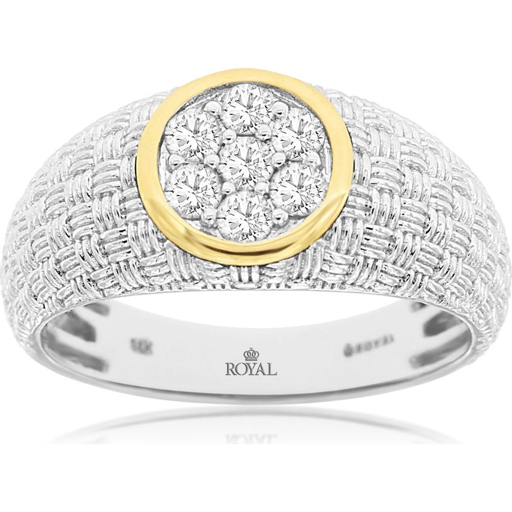 Royal 14K White Gold Men's Diamond Ring - 0.50 Carat