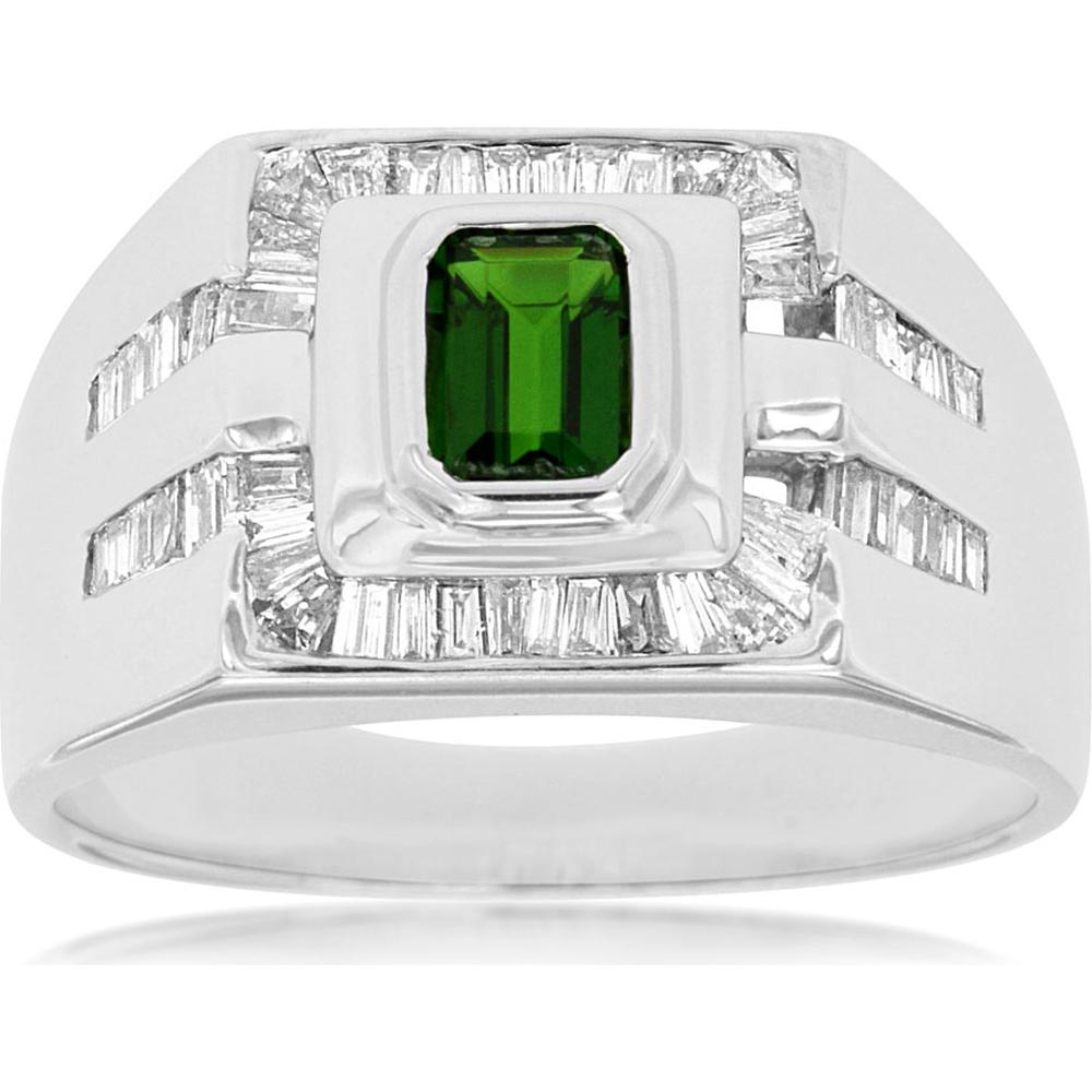 Royal 14K White Gold Men's Russalite Ring - 1.50 Carat Total Gem Weight