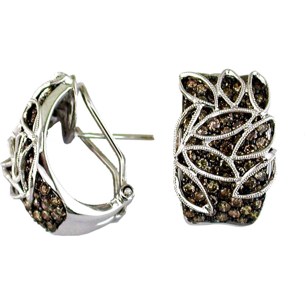 Royal 14K White Gold Mocha Diamond Earrings - 2.45 Carats
