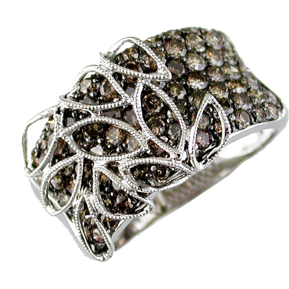 Royal 14K White Gold Mocha Diamond Ring - 2.00 Carat Total Diamond Weight