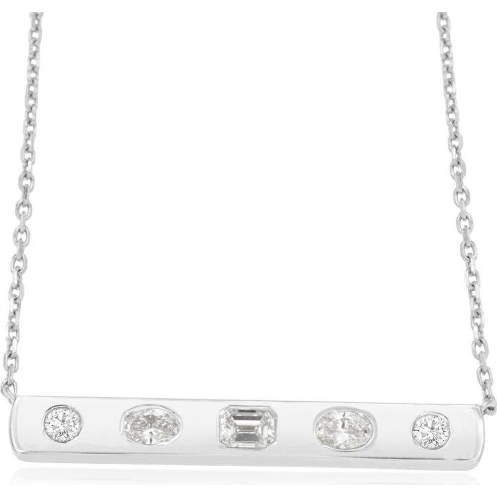 Royal 14K White Gold Necklace with 0.50 Carat Total Weight of Brilliant Diamonds