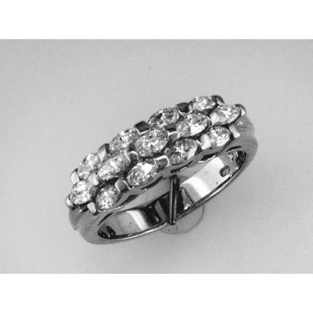 Royal 14K White Gold Oval Cut Diamond Wedding Ring - 0.92 Carat Total