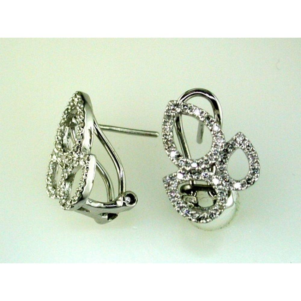 Royal 14K White Gold Pear Shape Diamond Earrings - 0.31 Carat Total Diamond Weight