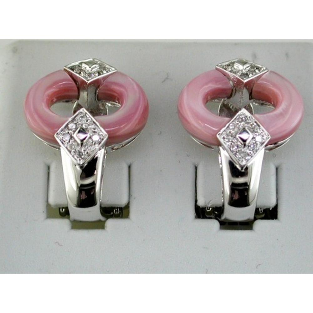 Royal 14K White Gold Pink Morganite and Diamond Earrings - Exquisite Elegance
