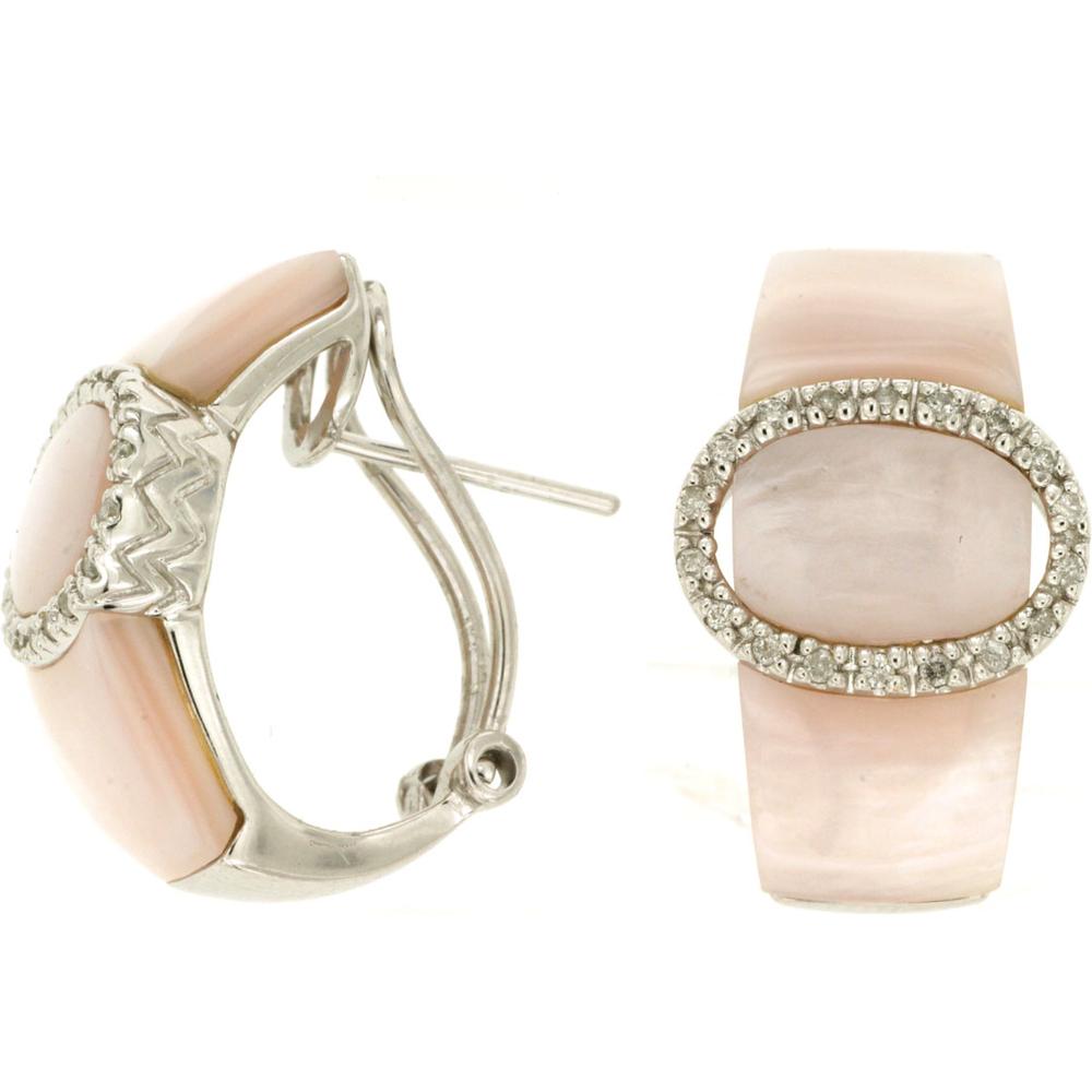 Royal 14K White Gold Pink Morganite and Diamond Earrings - Timeless Elegance