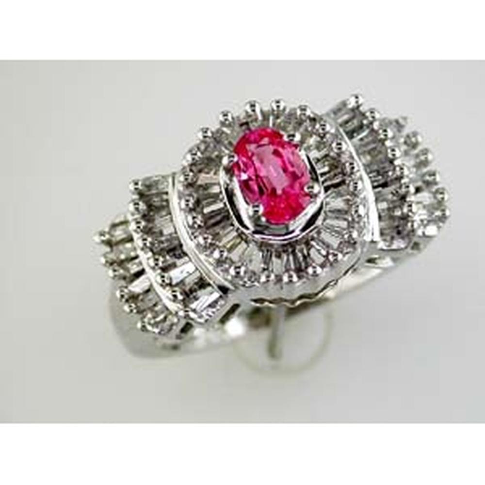 Royal 14K White Gold Pink Sapphire & Diamond Ring - Exquisite Elegance