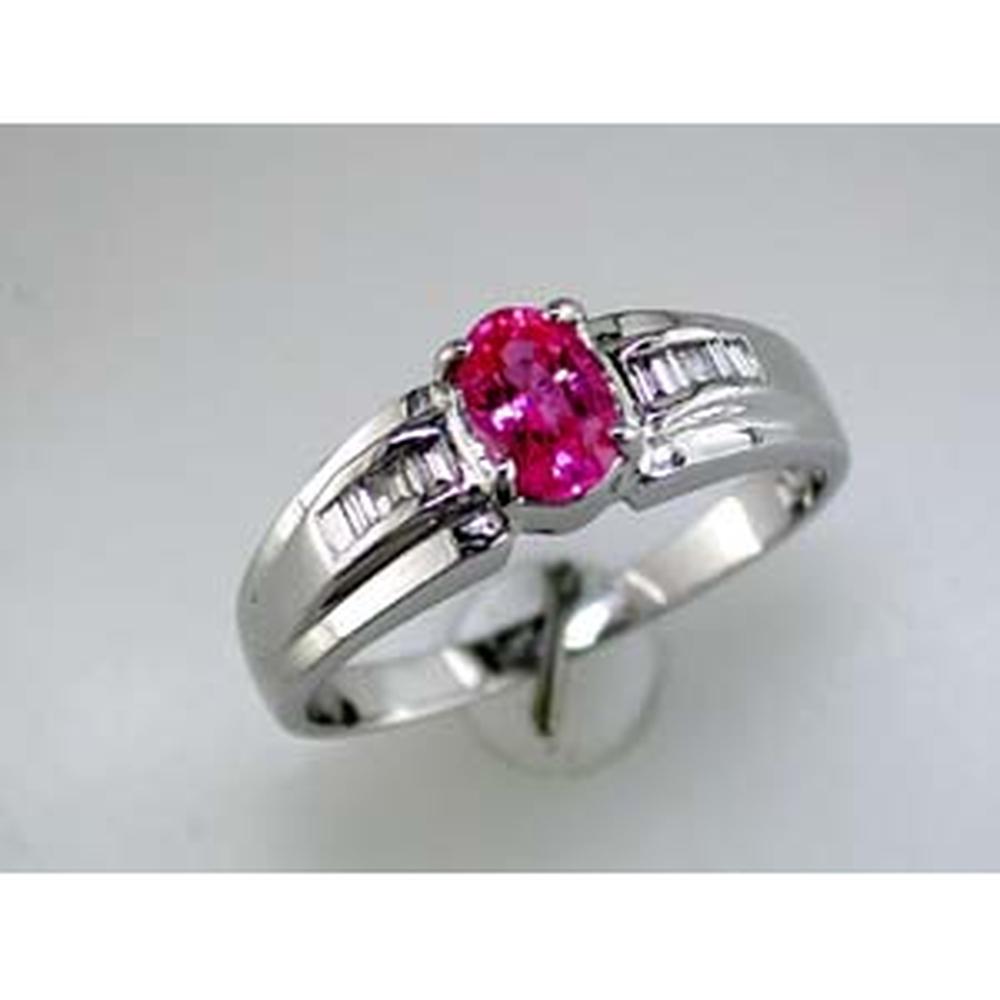 Royal 14K White Gold Pink Sapphire & Diamond Ring - Romantic Elegance