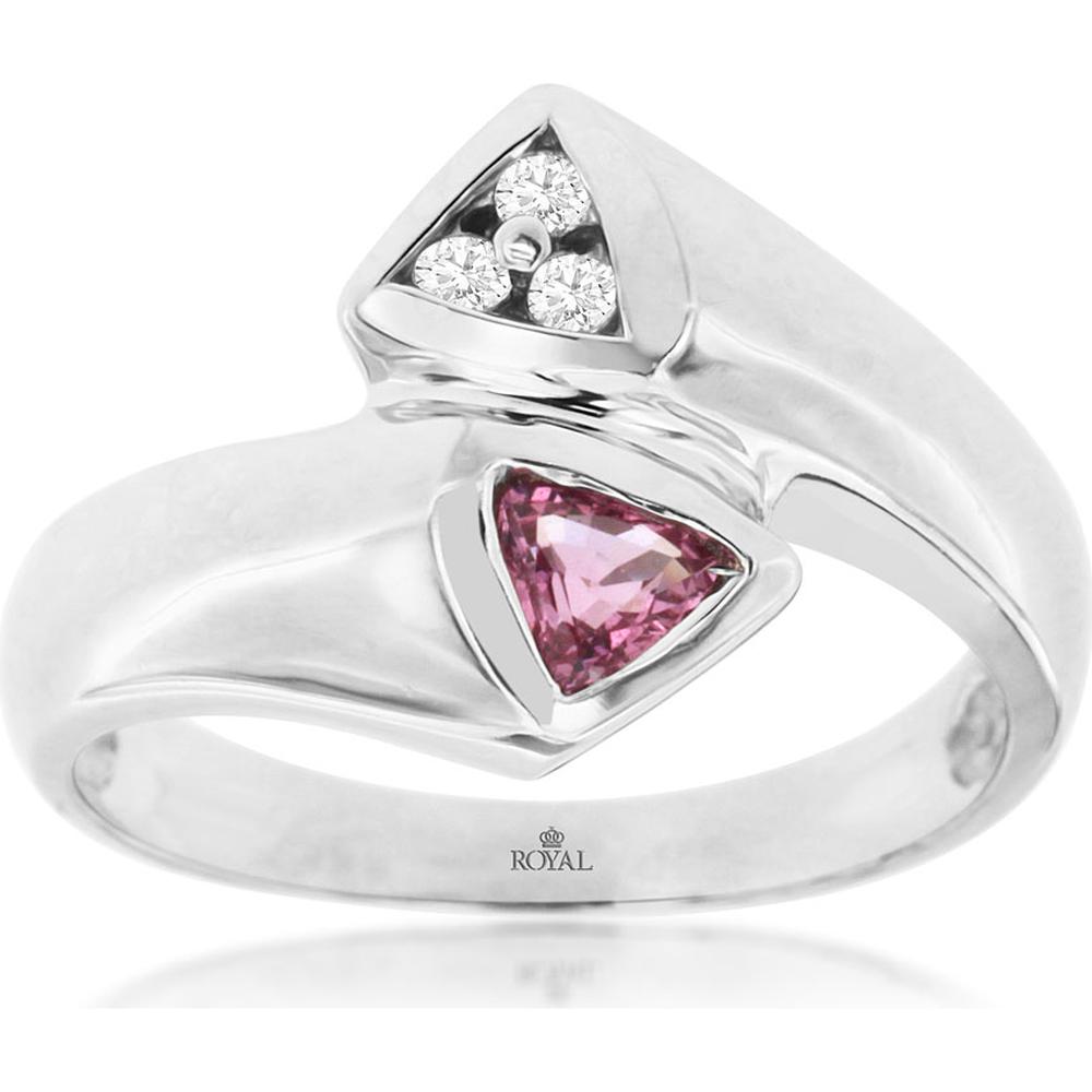 Royal 14K White Gold Pink Sapphire & Diamond Ring - Timeless Elegance