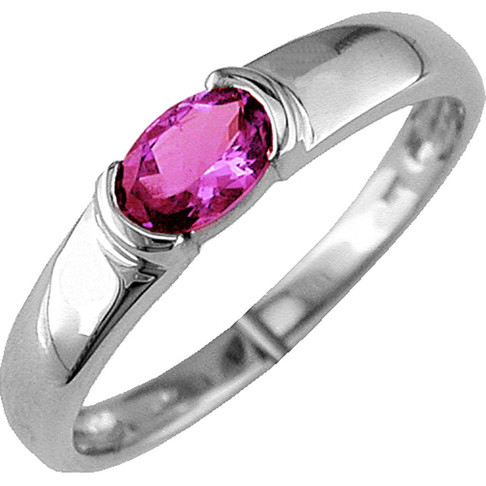 Royal 14K White Gold Pink Sapphire Ring - 0.50 Carat Total Gem Weight