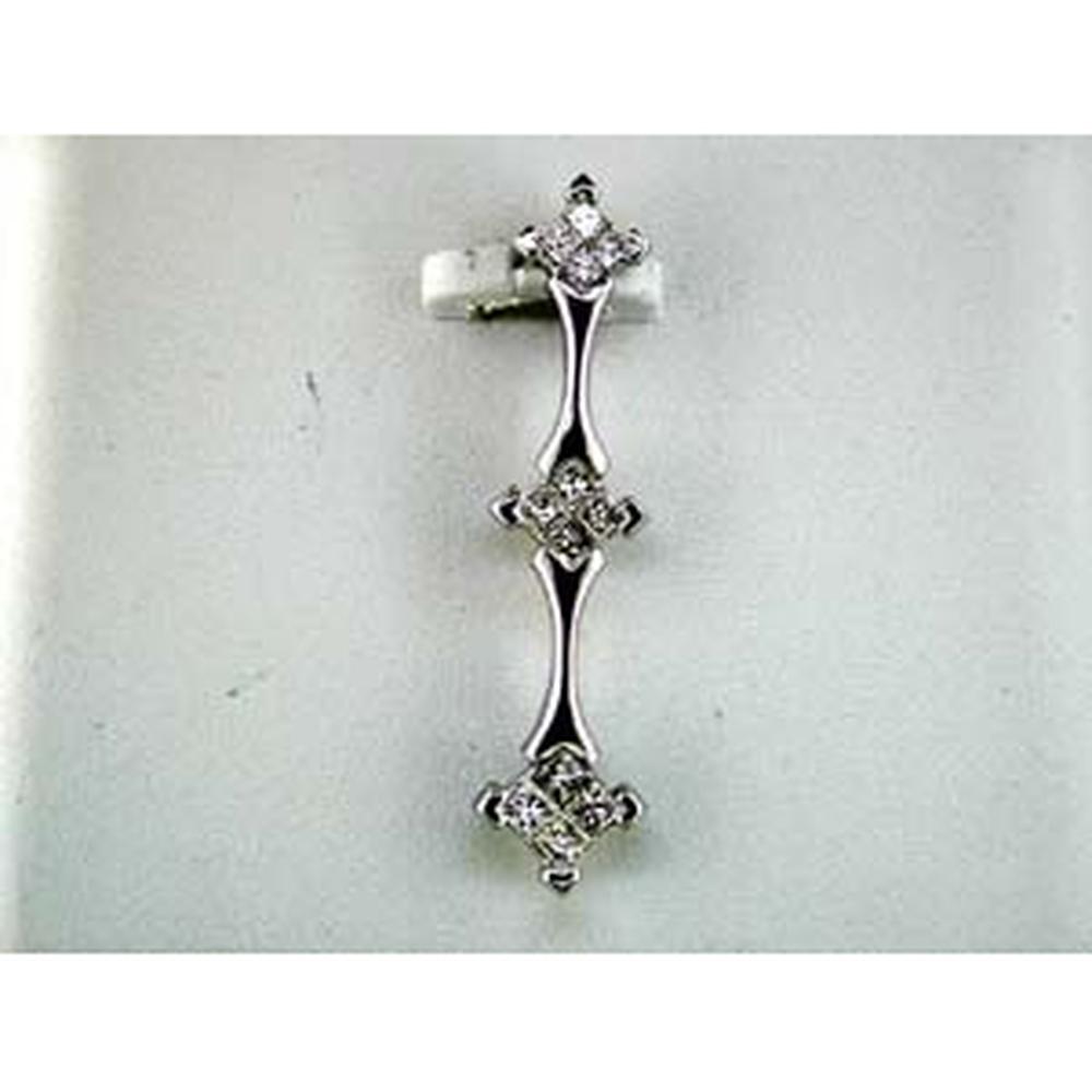 Royal 14K White Gold Princess Cut Diamond Pendant - 0.25 Carat Total Diamond Weight