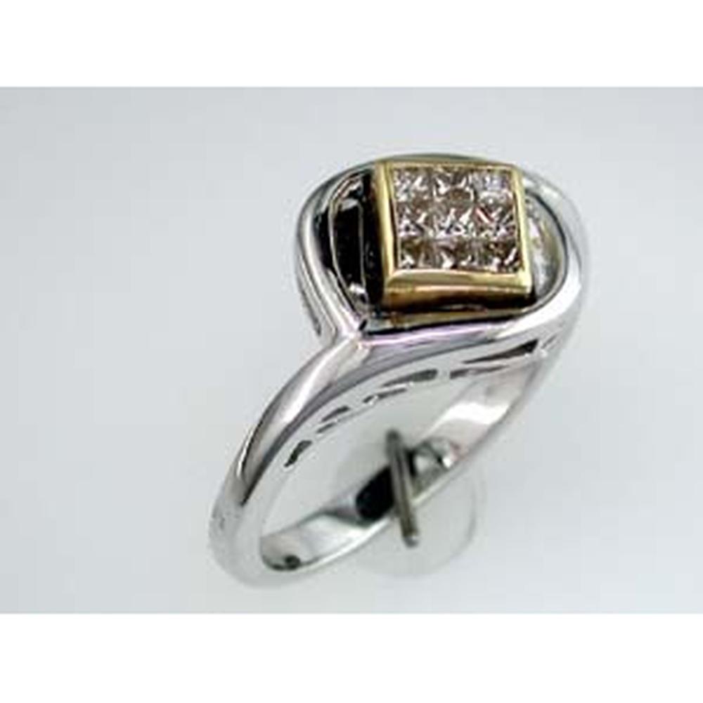 Royal 14K White Gold Princess Cut Diamond Ring - 0.35 Carat Total Diamond Weight