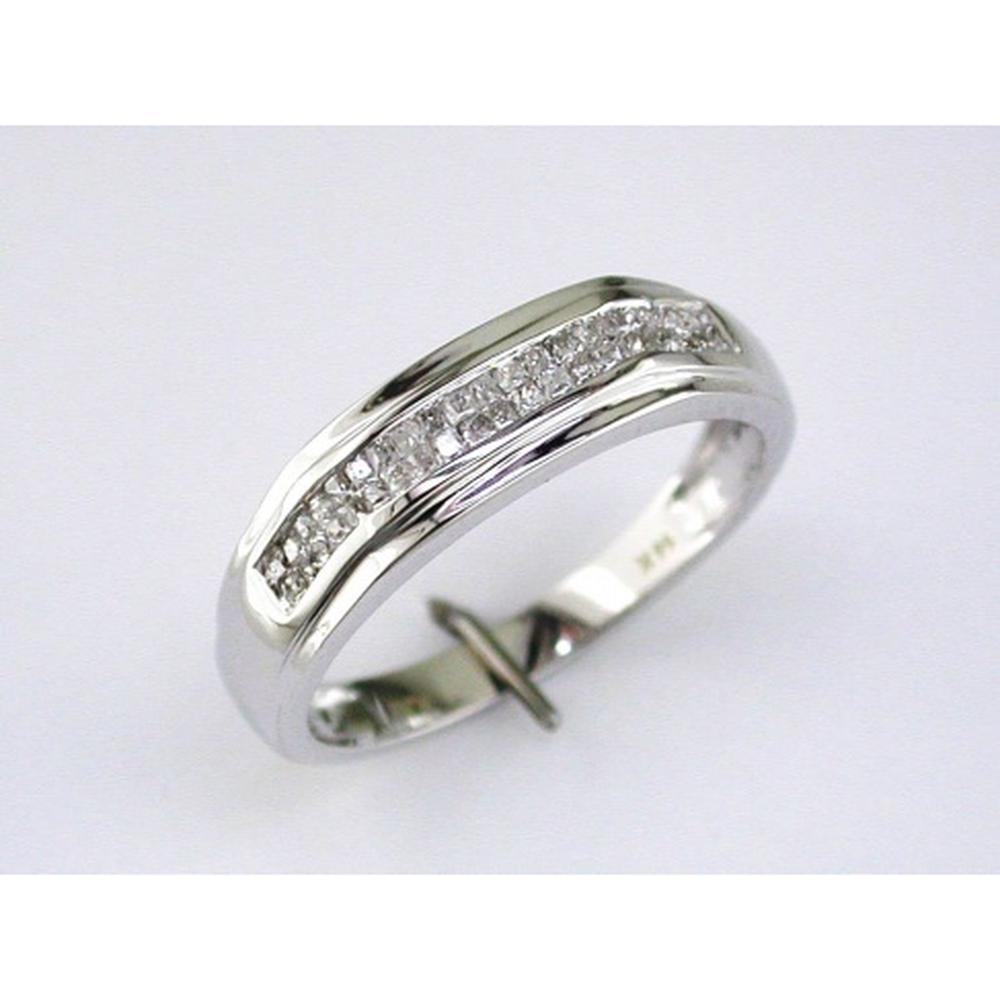 Royal 14K White Gold Princess Cut Diamond Wedding Band - 0.28 Carat Total Diamond Weight