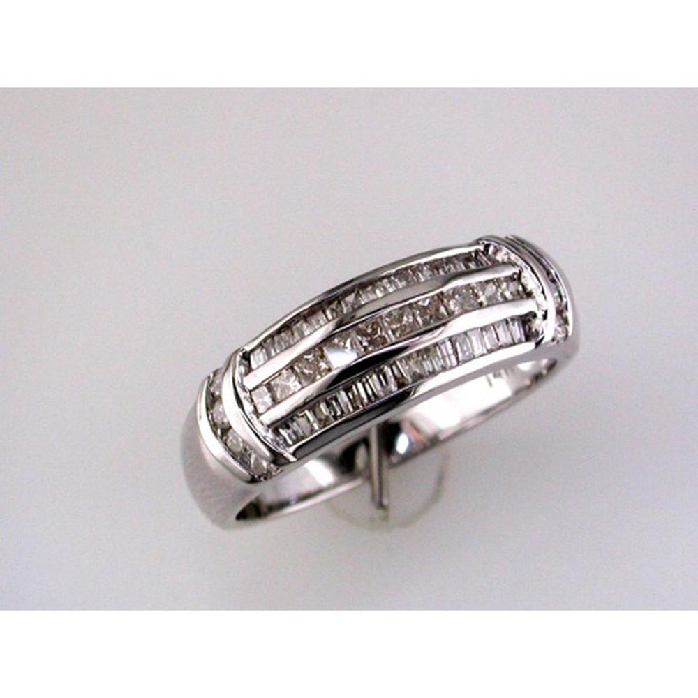 Royal 14K White Gold Princess Cut Diamond Wedding Ring - 0.50 Carat Main Stone