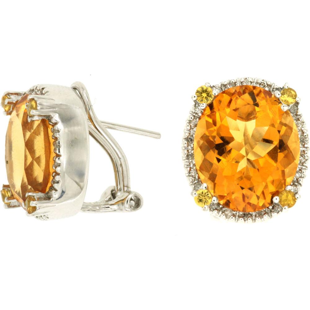 Royal 14K White Gold Radiant Gemstone Cascade Earrings - 8.00 Carat Total Gem Weight