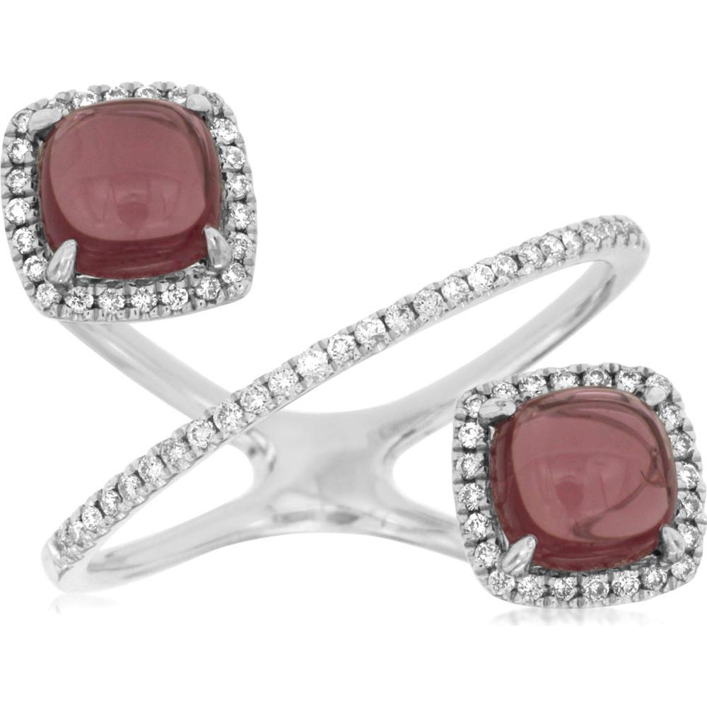 Royal 14K White Gold Rhodolite & Diamond Ring - 0.25 Carat Diamond, 2.70 Carat Rhodolite