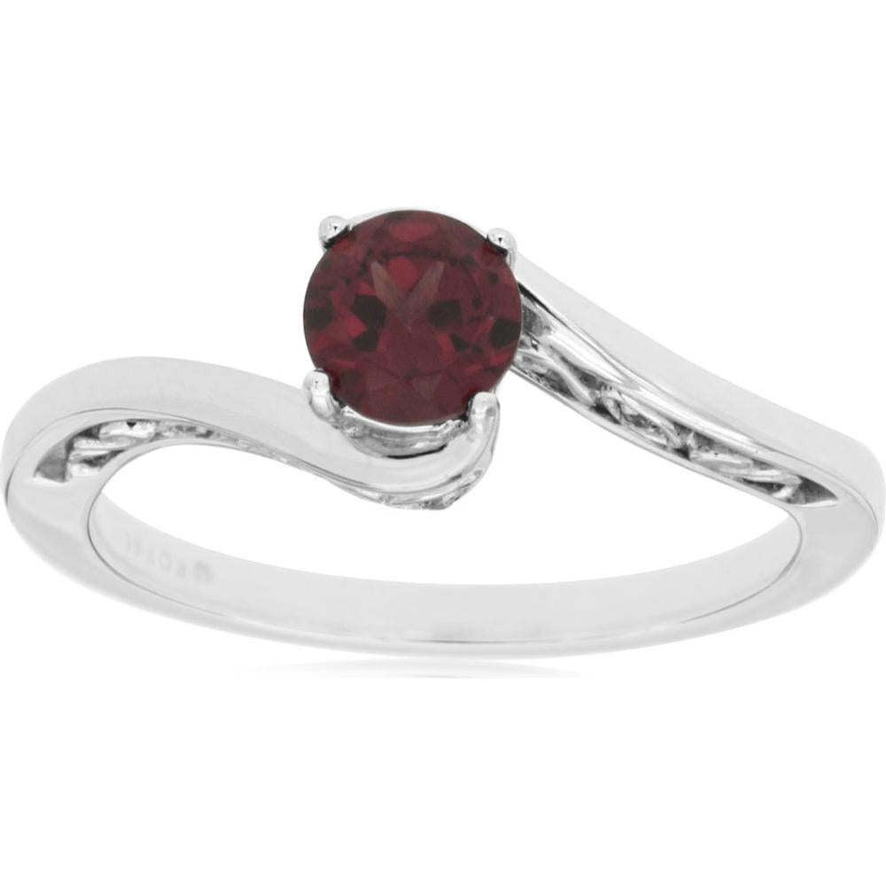 Royal 14K White Gold Rhodolite & Diamond Ring - Symbol of Timeless Elegance