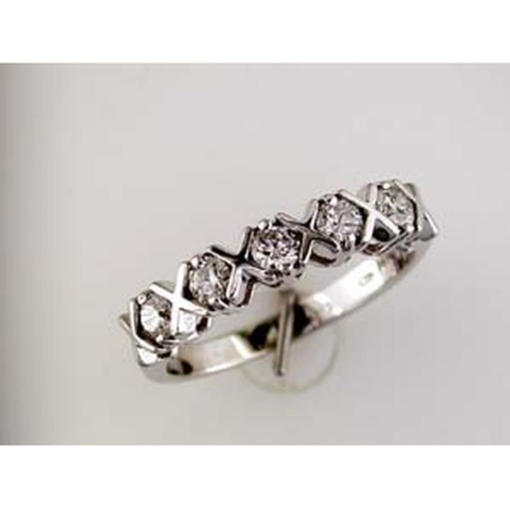 Royal 14K White Gold Round-Cut Diamond Wedding Ring - 0.50 Carat Total Weight