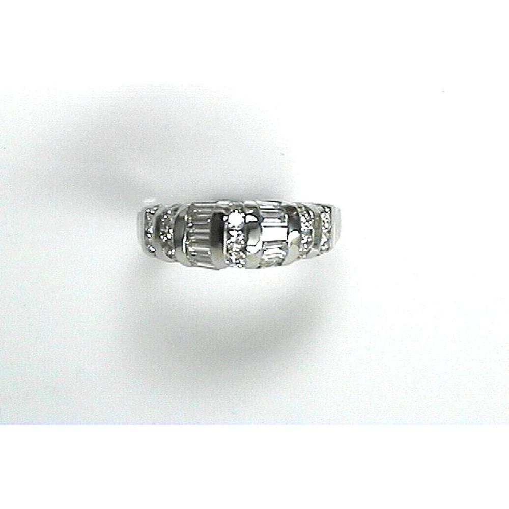 Royal 14K White Gold Round Cut Diamond Wedding Ring - 1.06 Carat Total Diamond Weight