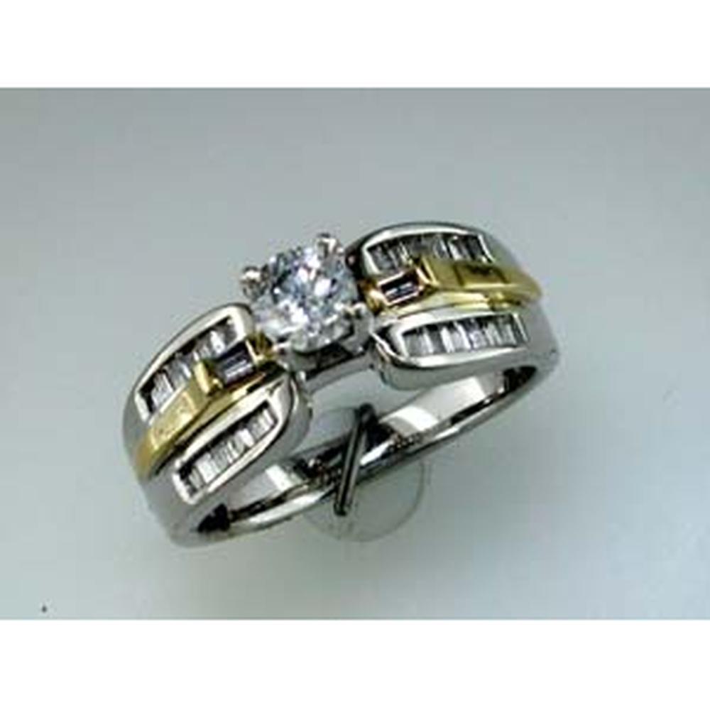 Royal 14K White Gold Round Diamond Engagement Ring - 0.75 Carat Total Diamond Weight