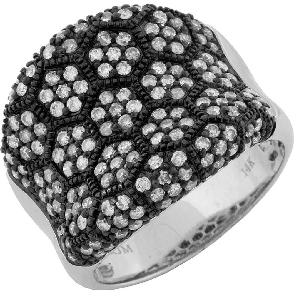 Royal 14K White Gold Round Diamond Engagement Ring - 1.40 Carat Total Diamond Weight