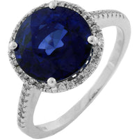 Royal 14K White Gold Round Diamond Ring - 4.70 Carat Main Stone, 0.19 Carat Additional Diamonds